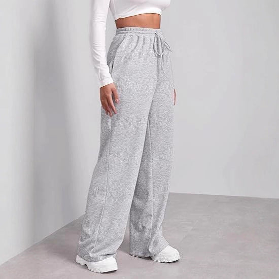 Women's loose-fitting leisure pants with elastic waistband and side pockets Lisslune