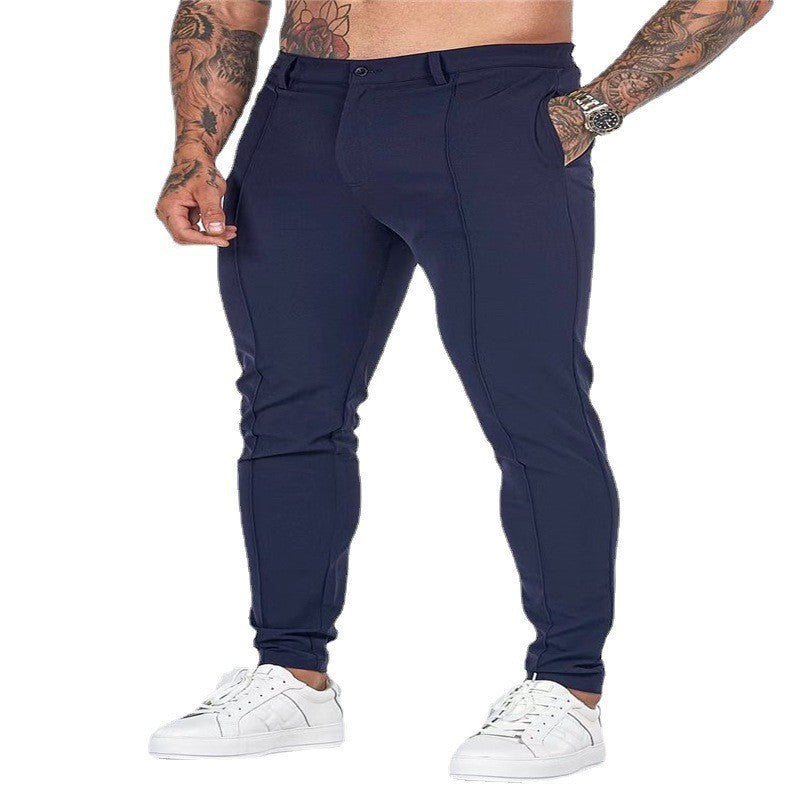 Men's Fashion Slim-Fit Jogging Pants with Elastic Waistband and Side Pockets Lisslune