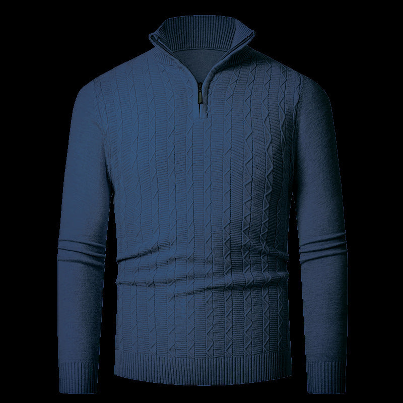 Men's knitted pullover with modern collar and zipper Lisslune