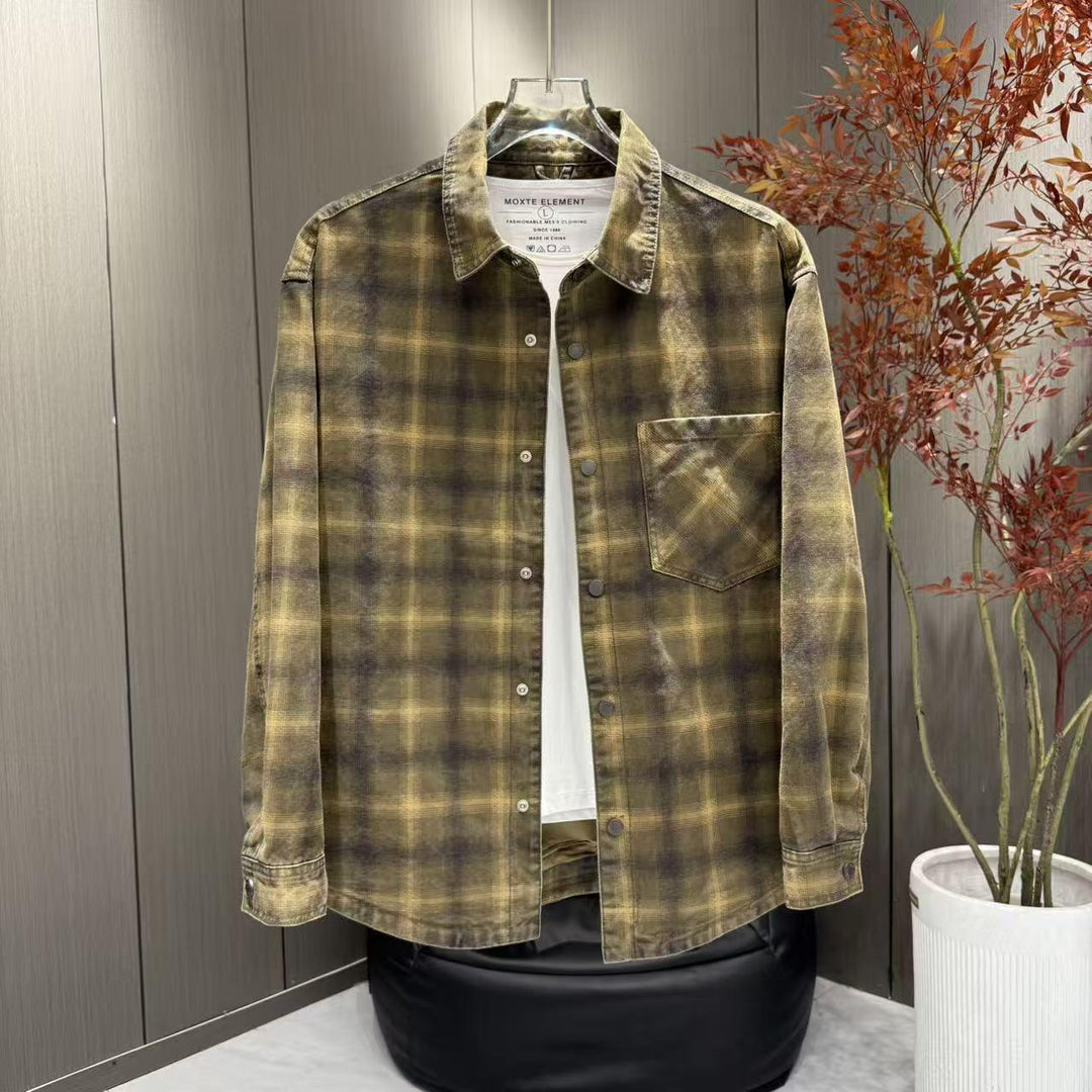 Men's Casual Checked Overshirt Jacket Lisslune
