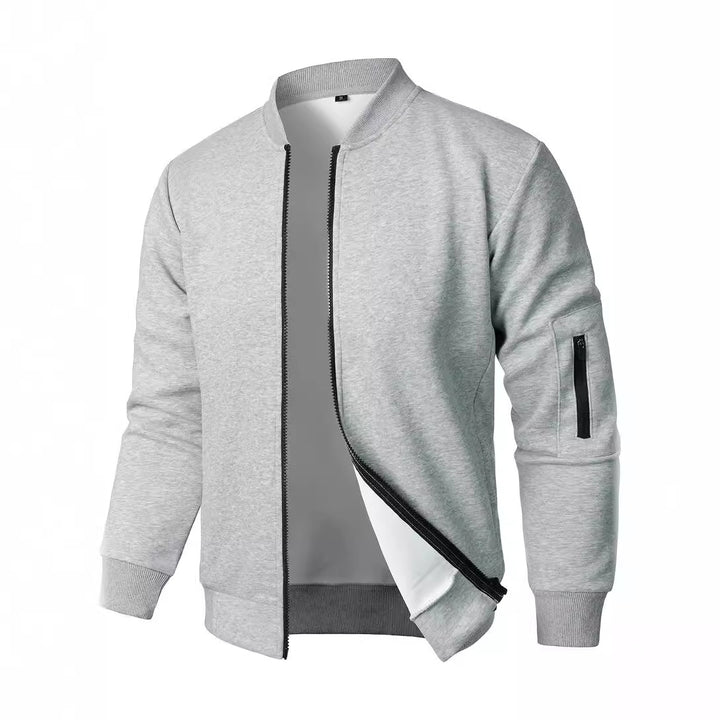 Men's Sporty Bomber Jacket with Innovative Zipper Lisslune