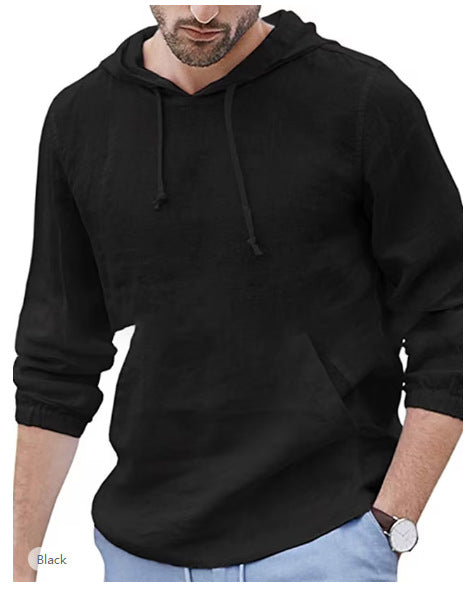 Men's long-sleeve shirt with vintage stripes and individual USA motif Lisslune