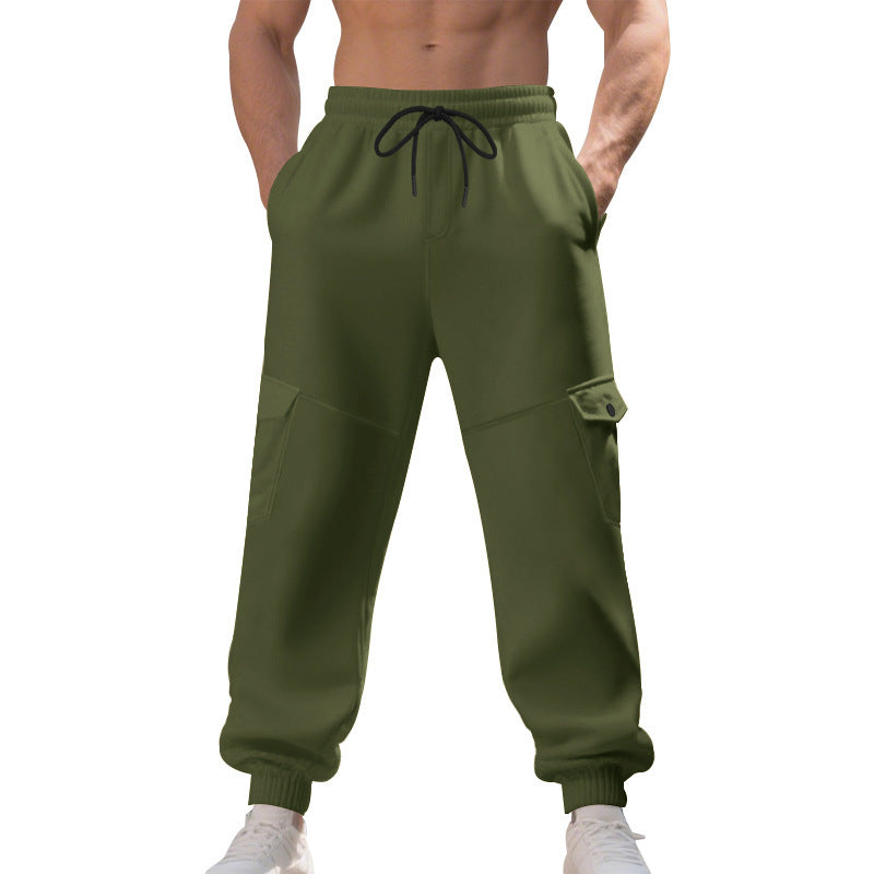Men's cargo training pants with elastic waistband and practical side pockets Lisslune