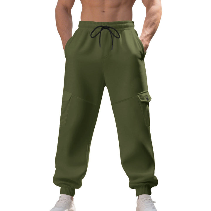 Men's cargo training pants with elastic waistband and practical side pockets Lisslune