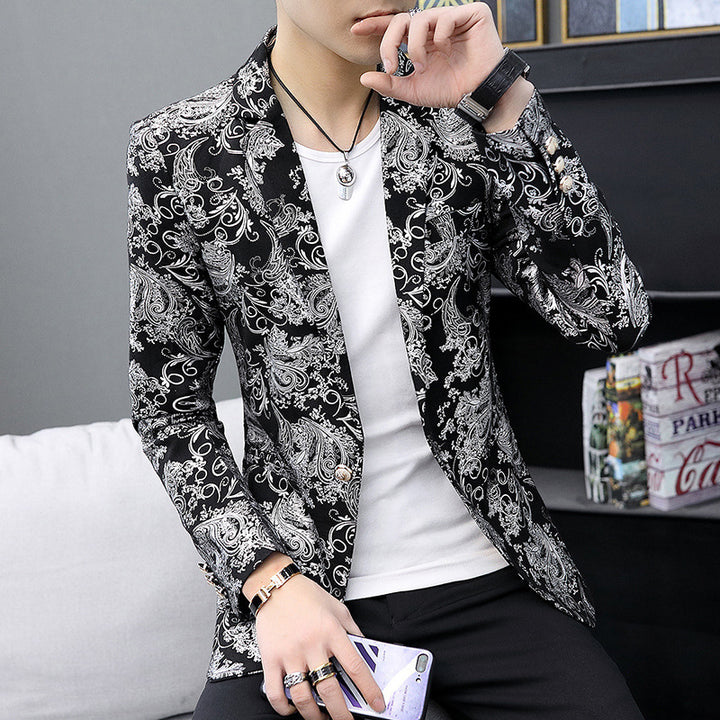 Men's elegant blazer with opulent design and shiny details Lisslune