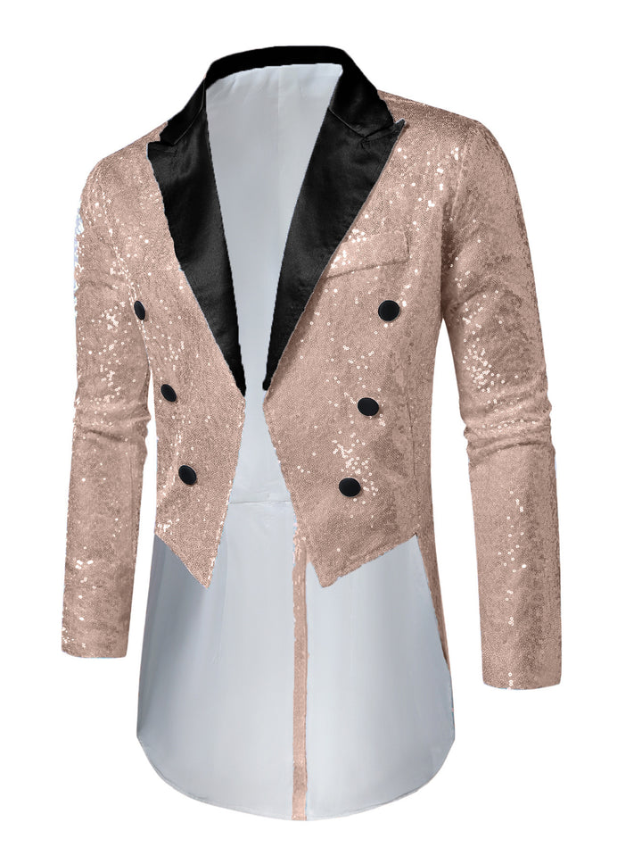 Men's glittering tuxedo jacket with elegant cut and shimmering sequins Lisslune