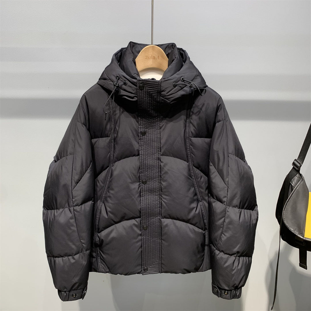 Men's Padded Jacket with Adjustable Hood Design Lisslune