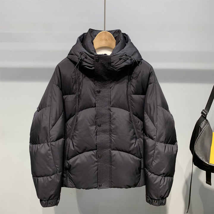 Men's Padded Jacket with Adjustable Hood Design Lisslune