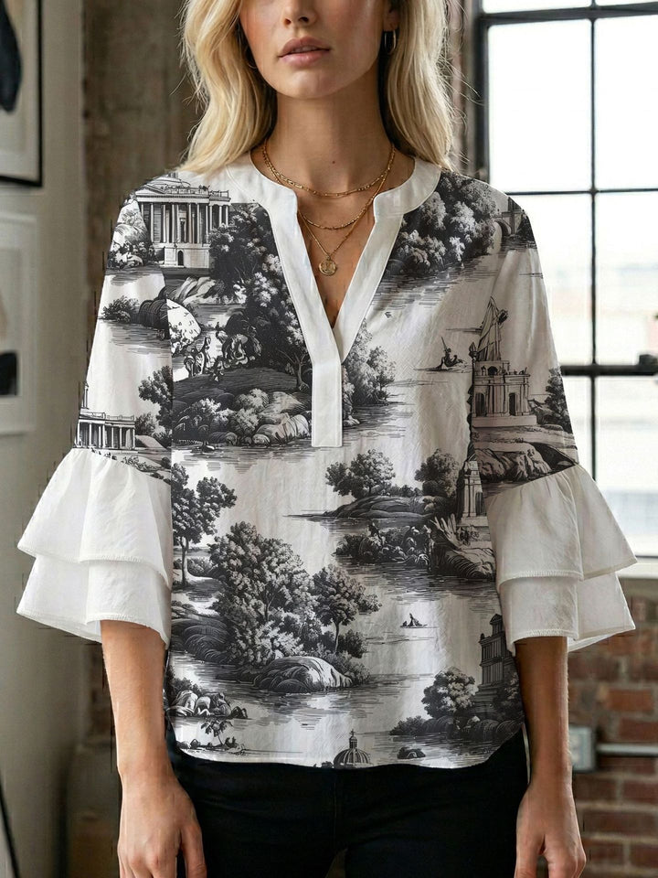 Ladies blouse with beautiful floral design Lisslune