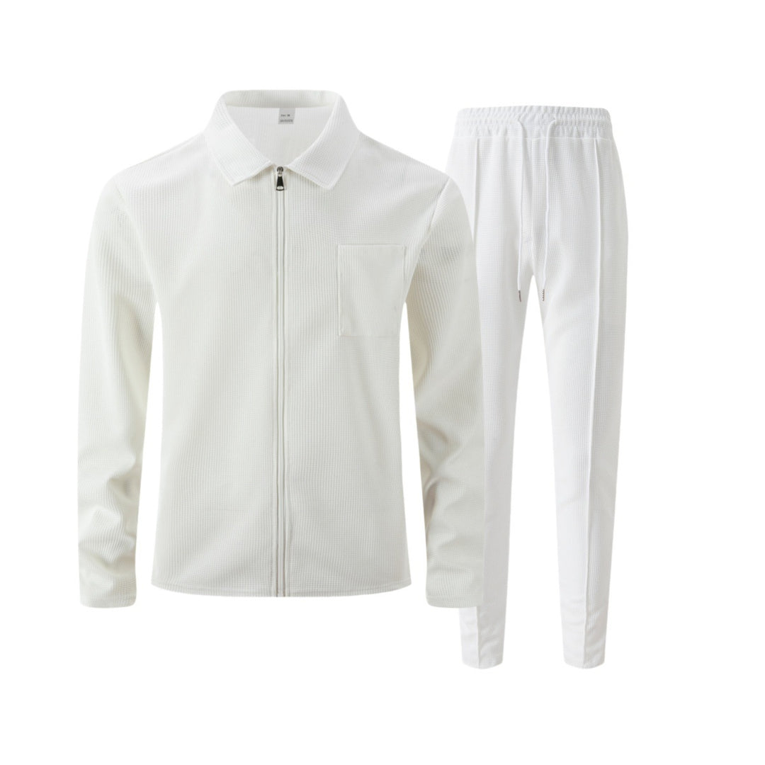 Men's sporty leisure set with zipper and practical pockets Lisslune