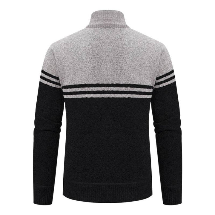 Men's sporty and fashionable zip-up cardigan with contrasting stripes Lisslune
