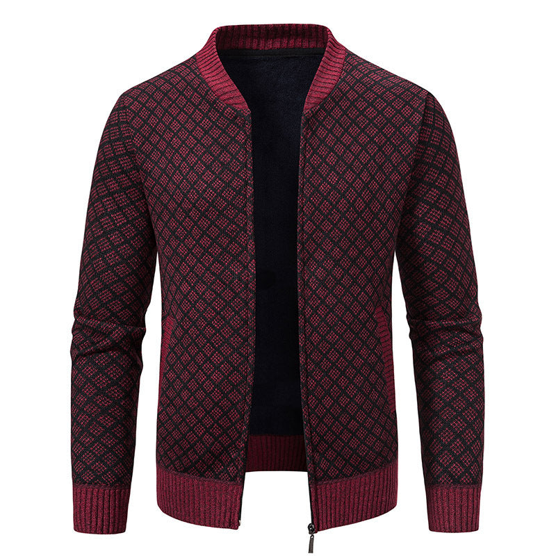Men's fashionable knit blazer with fine textured pattern Lisslune
