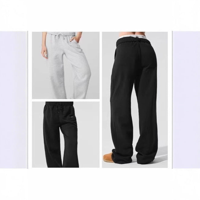 Women's relaxed leisure pants with soft fleece and practical pockets Lisslune
