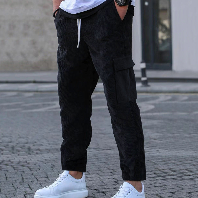 Men's comfortable cargo pants with elastic waistband Lisslune