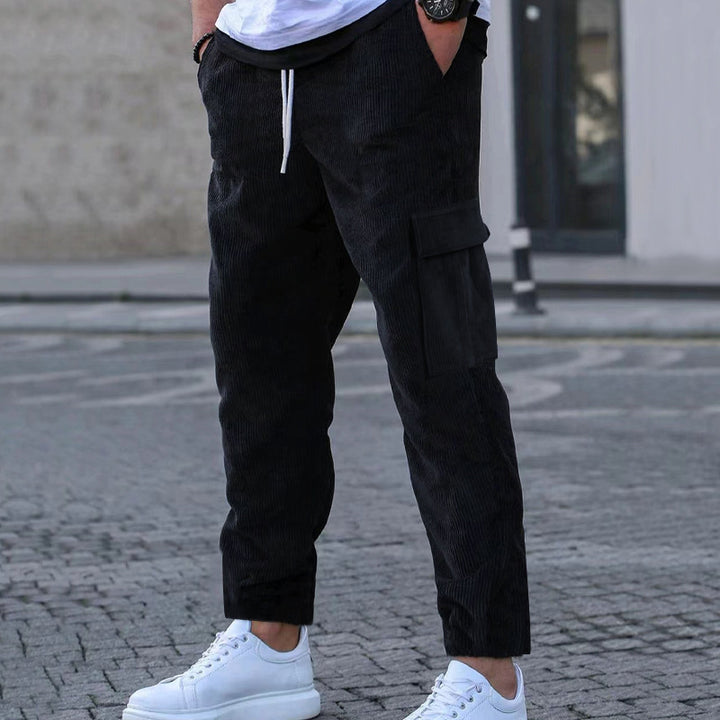 Men's comfortable cargo pants with elastic waistband Lisslune