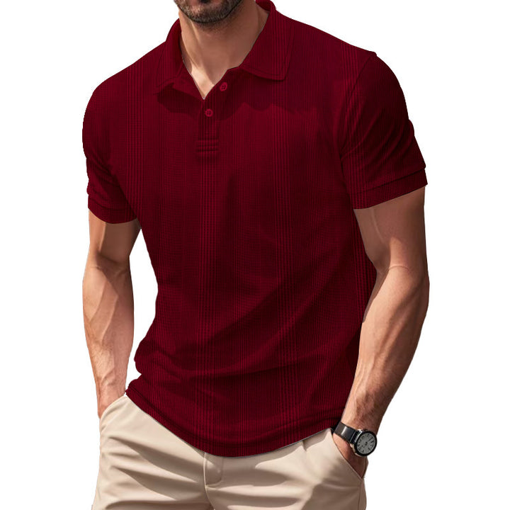 Men's stylish short-sleeve polo shirt with textured surface Lisslune