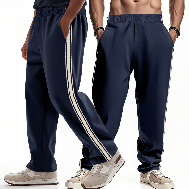 Men's leisure joggers with side stripes and elastic waistband Lisslune