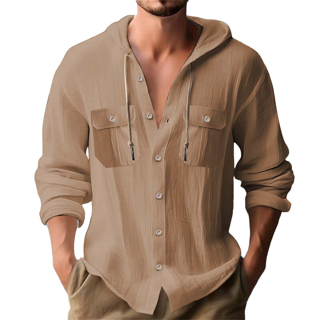 Men's casual hoodie with chest pockets and innovative fabric Lisslune