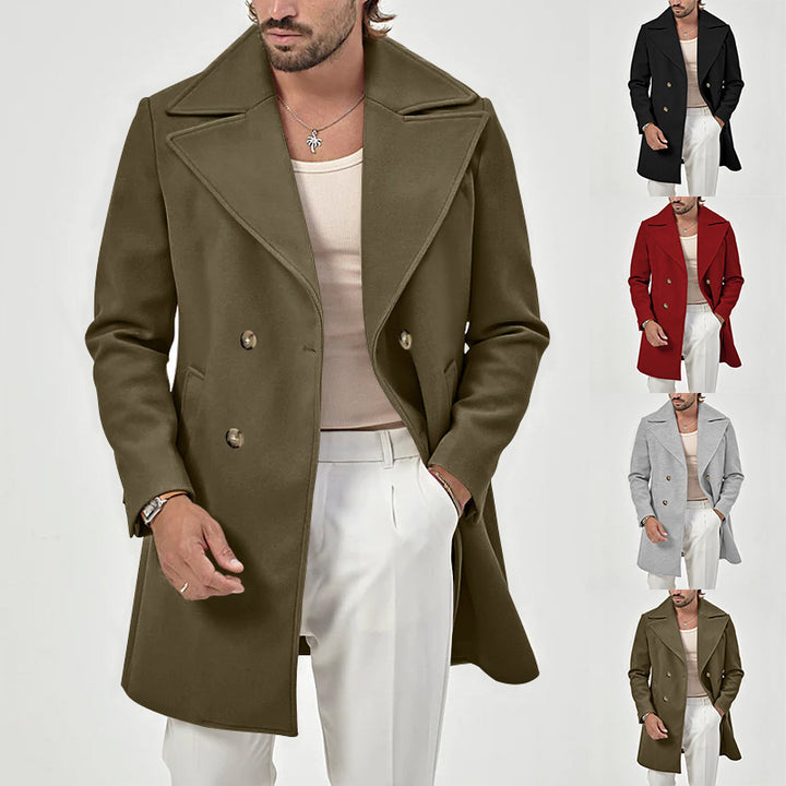 Men's elegant double coat with deep collar Lisslune