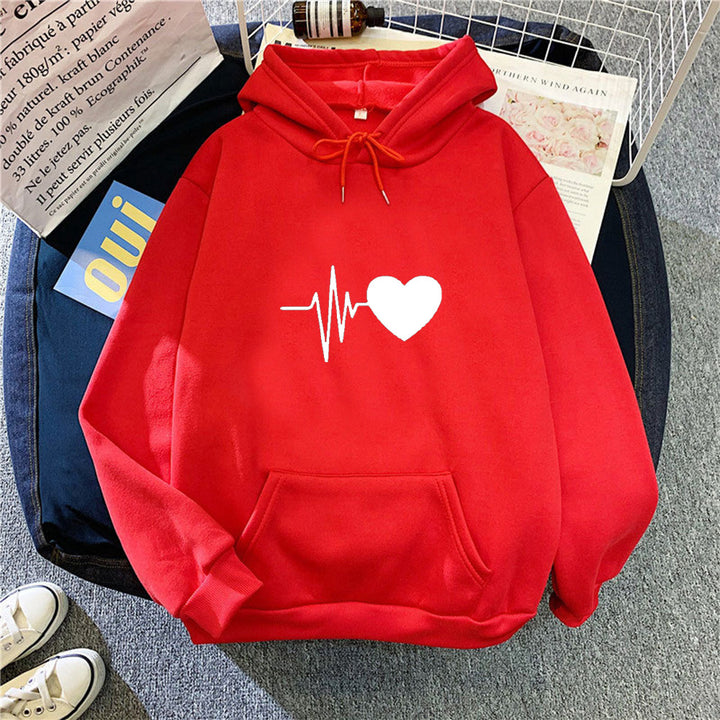 Women's hoodie with heartbeat motif Lisslune