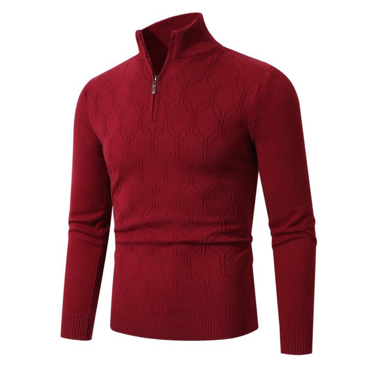 Men's knit sweater with modern structured pattern Lisslune