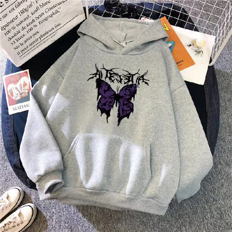 Women’s Hoodie with Artistic Butterfly Design Lisslune
