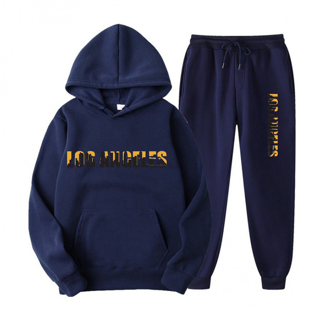 Women's leisure hoodie and jogging pants set with casual Los Angeles lettering Lisslune