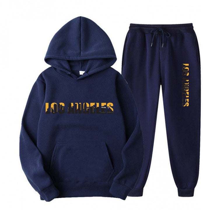 Women's leisure hoodie and jogging pants set with casual Los Angeles lettering Lisslune