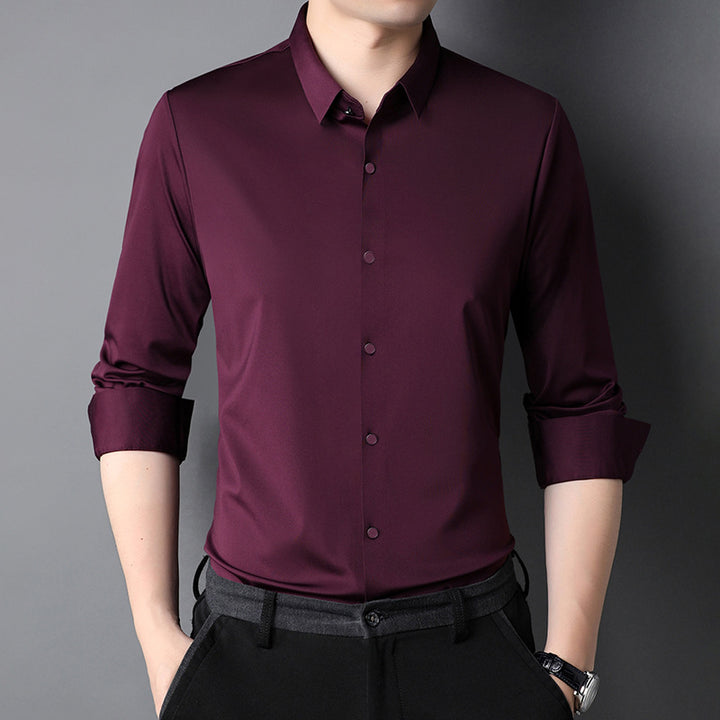 Men's elegant short sleeve shirt with fine shine Lisslune