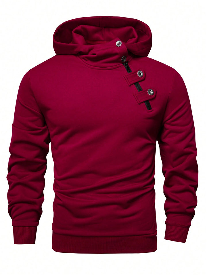 Men's Stylish Hoodie with Asymmetrical Zipper Lisslune