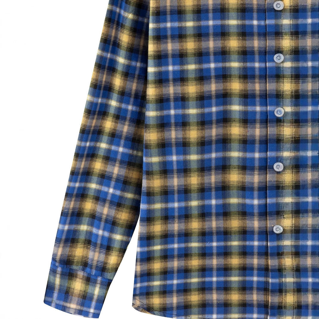 Men's Casual Long Sleeve Shirt in Modern Check Pattern Lisslune