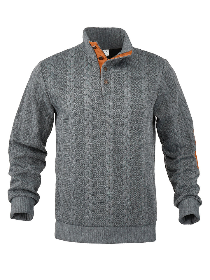 Men's knit sweater with high collar and textured surface Lisslune