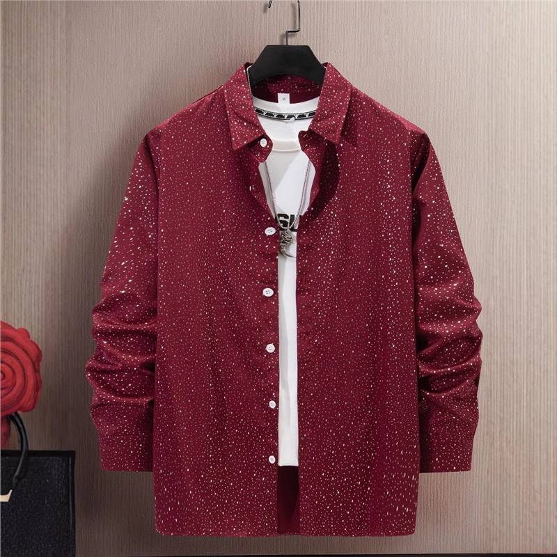 Men's casual cotton shirt with modern dot pattern Lisslune