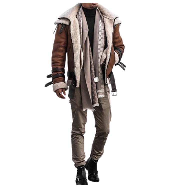 Men's bomber jacket with luxurious synthetic fur lining and modern accents Lisslune