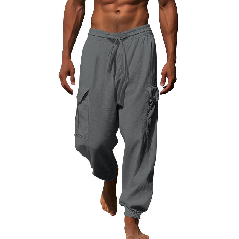 Men's Casual Cargo Pants with Adjustable Waistband and Practical Side Pockets Lisslune