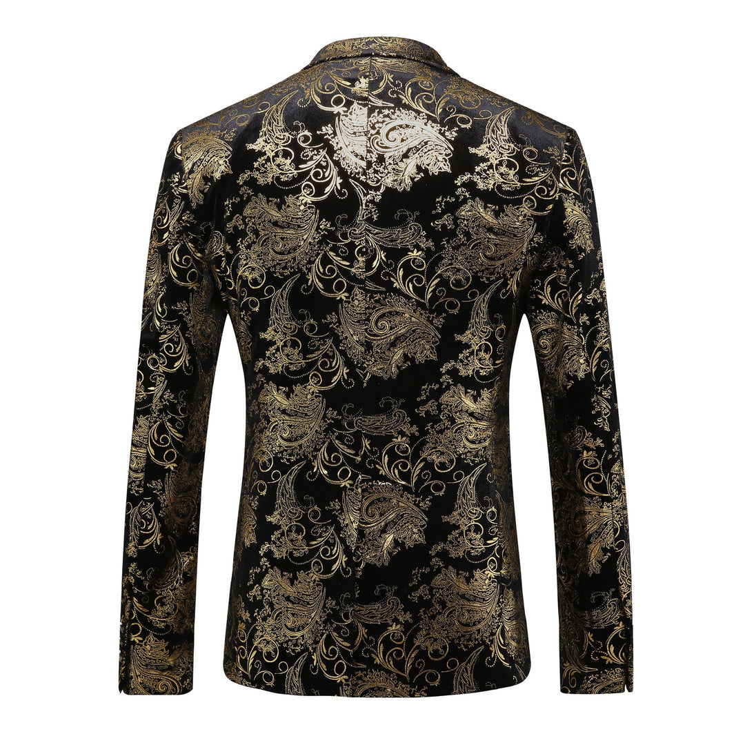 Men's elegant tuxedo blazer with floral sequin patterns Lisslune