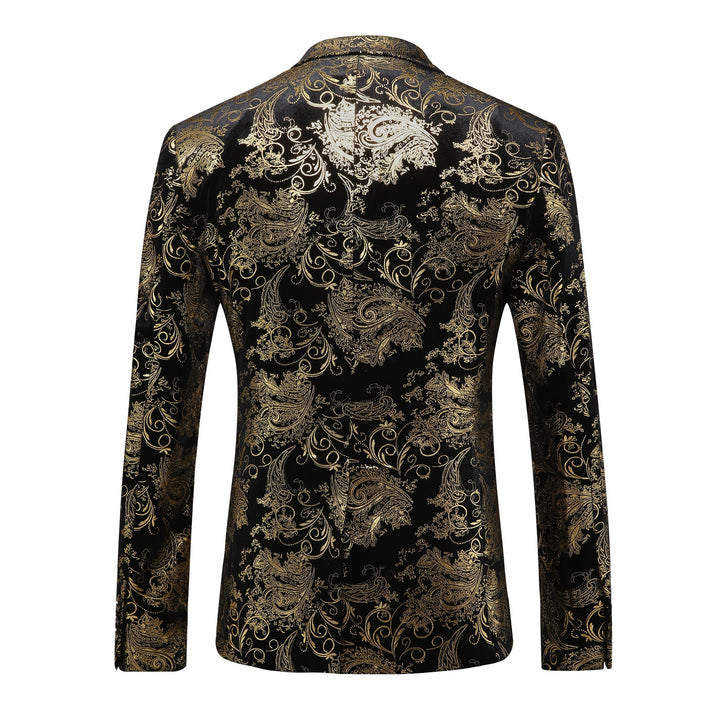 Men's elegant tuxedo blazer with floral sequin patterns Lisslune
