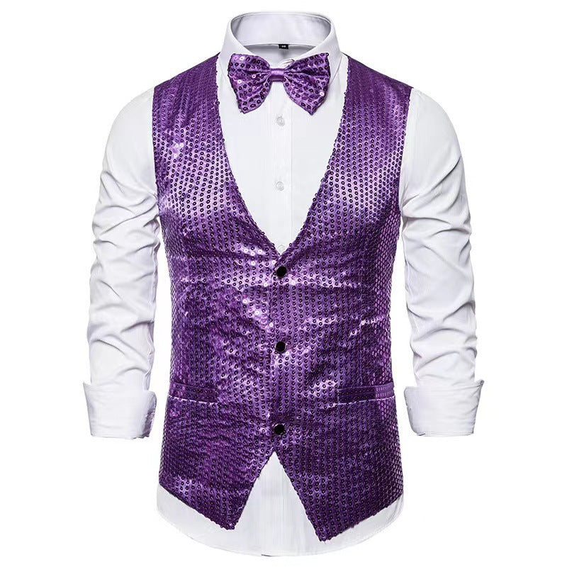 Men's elegant suit with sparkling sequins and ideal slim fit Lisslune