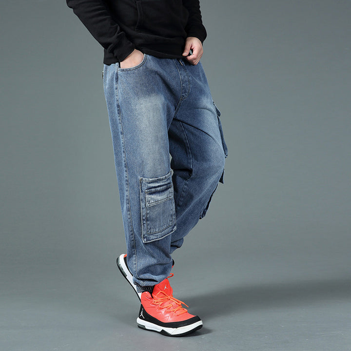 Men's cargo jeans with multifunctional pockets Lisslune