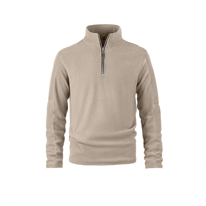 Men's fleece pullover with half zipper and high collar Lisslune