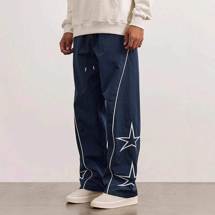 Men's sporty leisure pants with side appliqués Lisslune