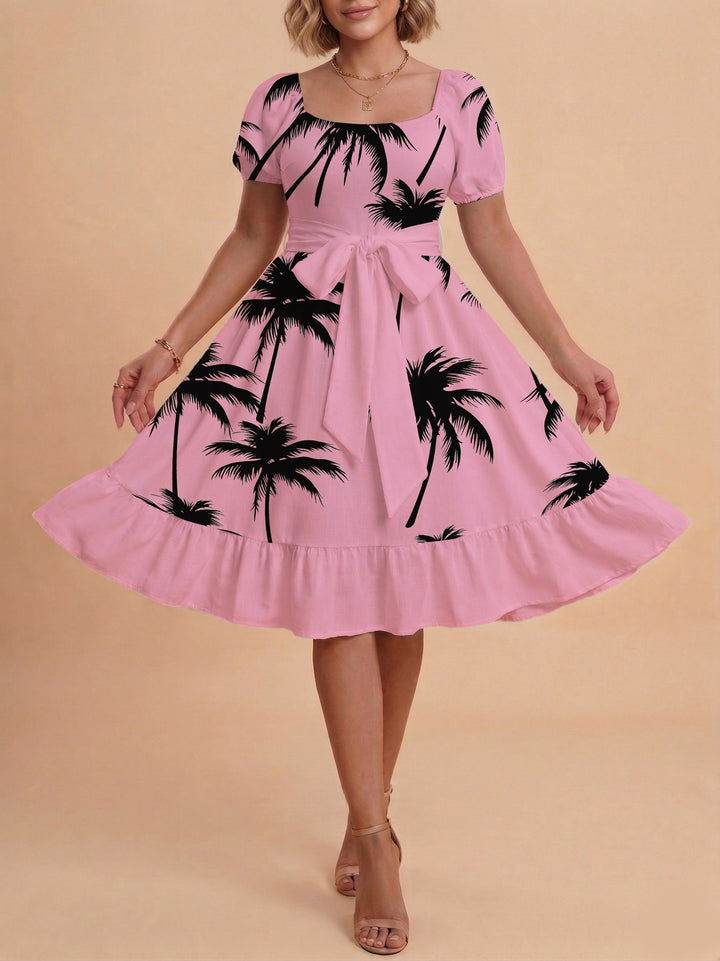 Women's dress with tailored fit and playful floral pattern Lisslune
