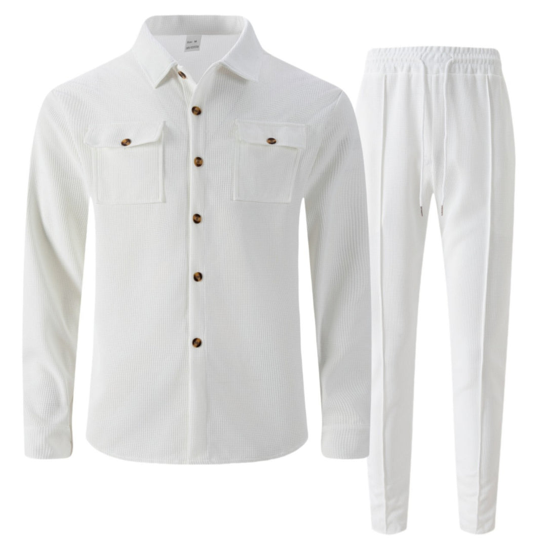 Men's leisure set with breathable textured design and practical pockets Lisslune