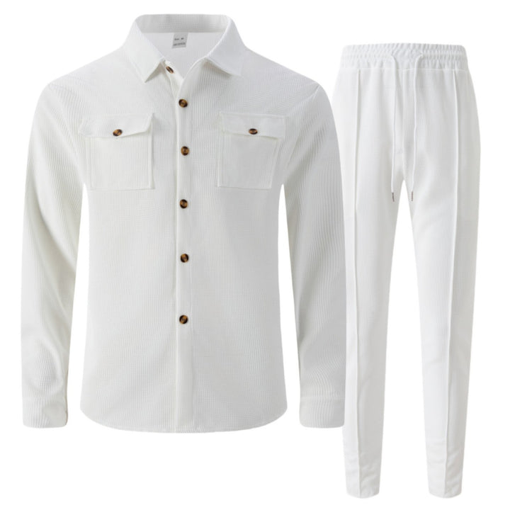Men's leisure set with breathable textured design and practical pockets Lisslune