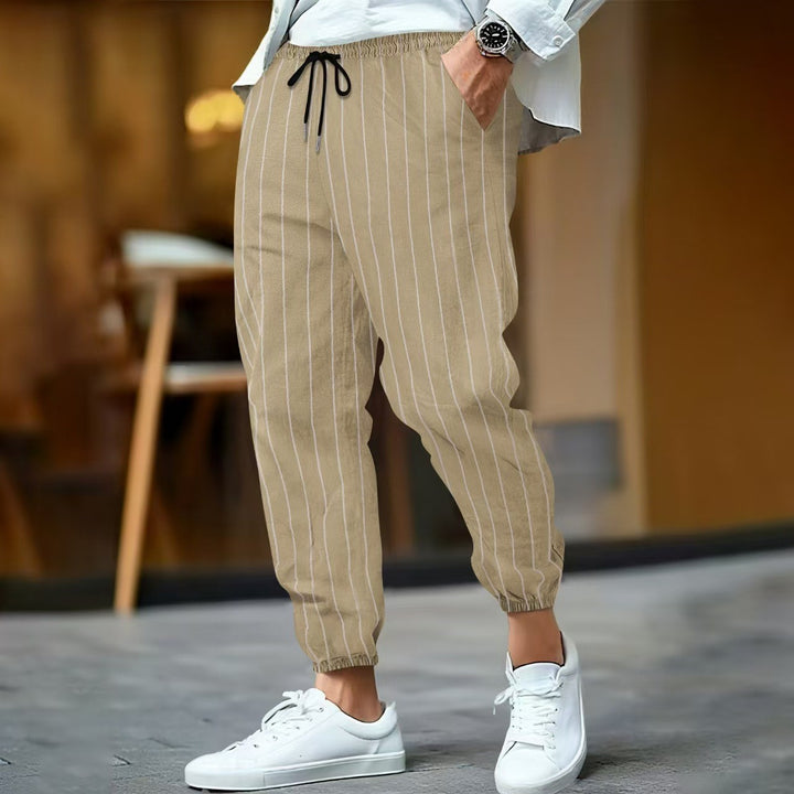 Men's stylish leisure pants with elegant striped pattern Lisslune