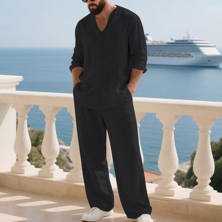 Men's airy linen suit set Lisslune