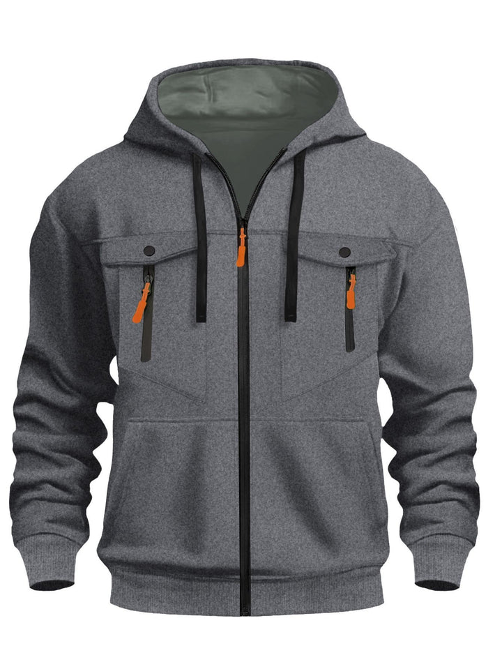 Men's Functional Hoodie Jacket with Practical Zipper Pockets Lisslune