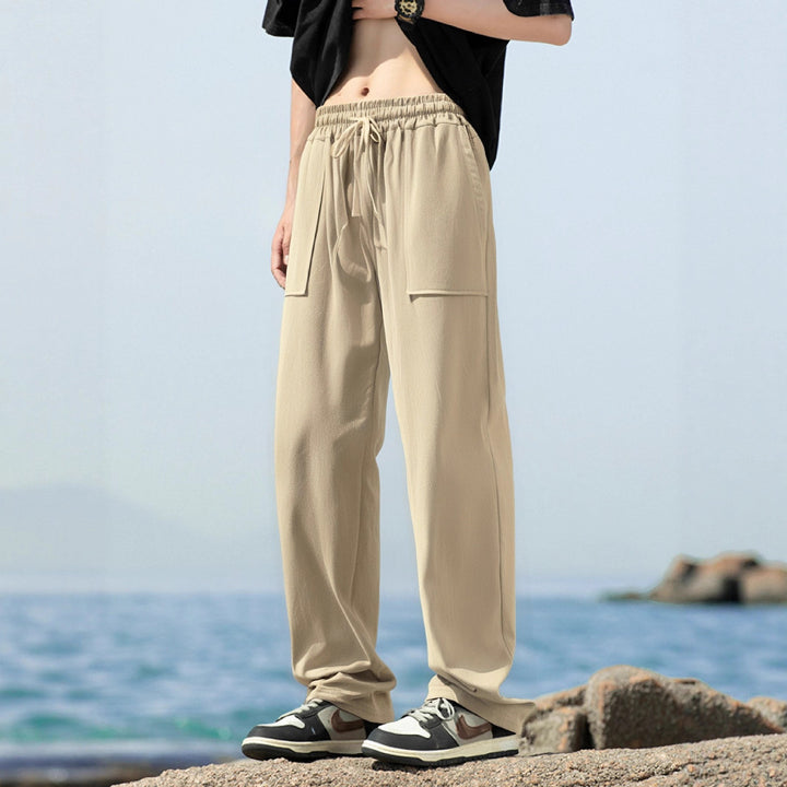 Men's sporty leisure pants with side pockets and elastic waistband Lisslune