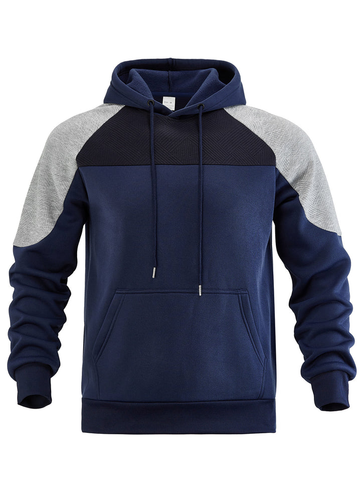 Men's sporty hoodie with textured design and contrast sleeves Lisslune