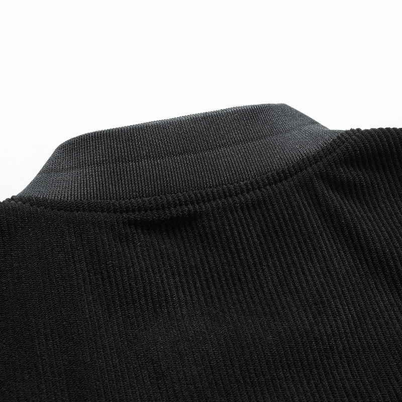 Men's bomber jacket with striped cord and fashionable print Lisslune